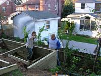 Constructing the barn pad, October 2006